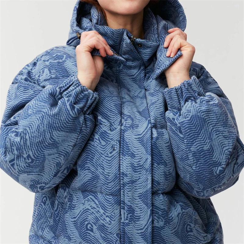 Harajuku Style Women's Zipper Hooded Duck Down Jacket