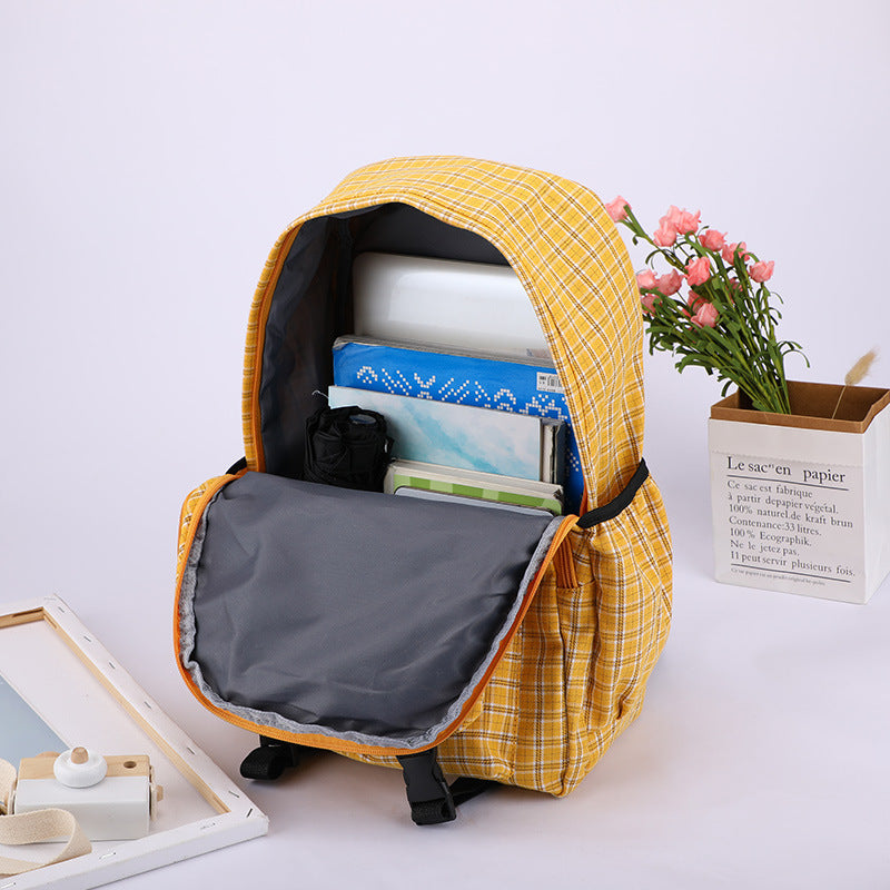 Harajuku Style Plaid Backpack for Girls