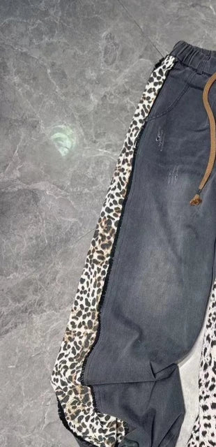 Personalized Trendy Leopard Print Splicing Leggings