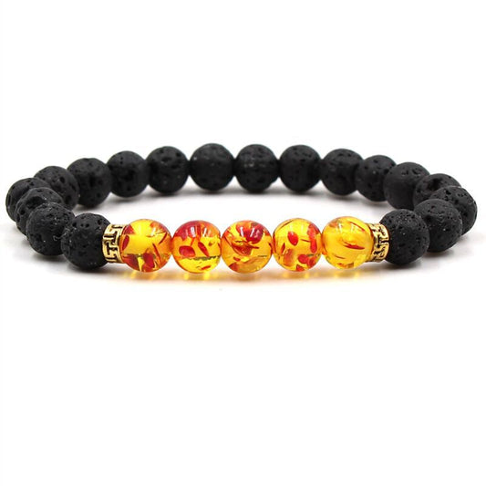 Buddha Bless Black Lava Chakra Bracelet