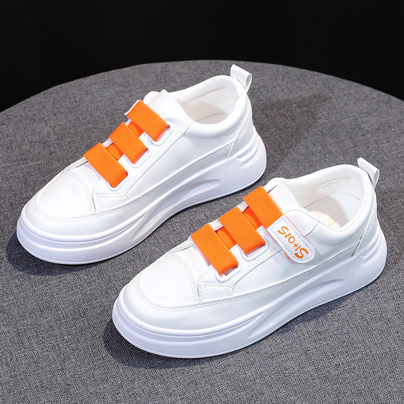 Korean Style Thick Bottom Casual White Women's Sneakers