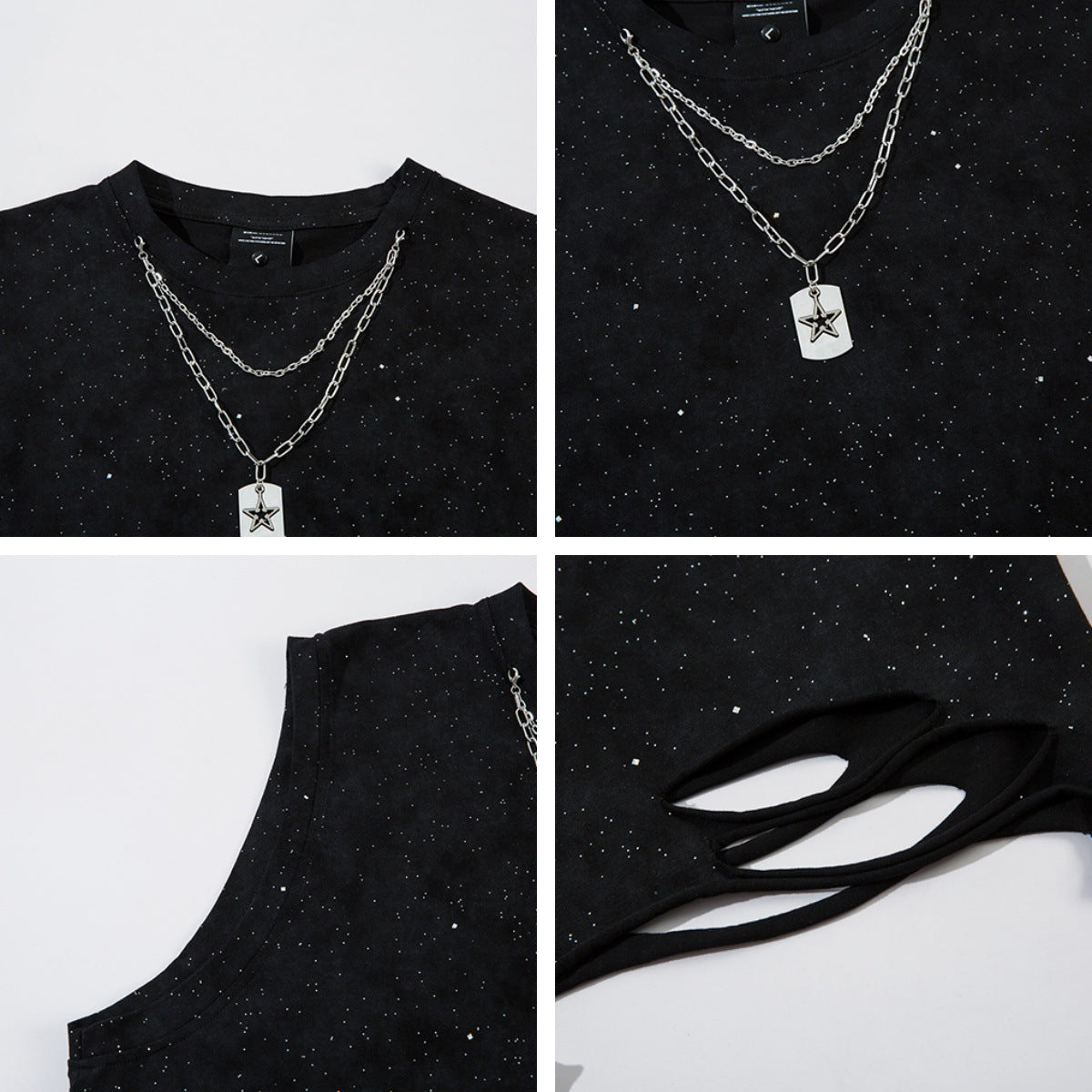 Design Starry Vest Men's Summer Hip Hop Streetwear