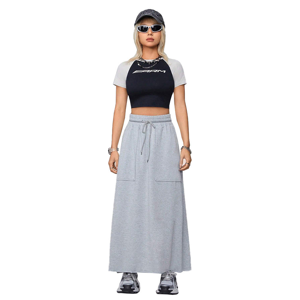 Harajuku Style Women's Casual Loose Sports Half Length Skirt