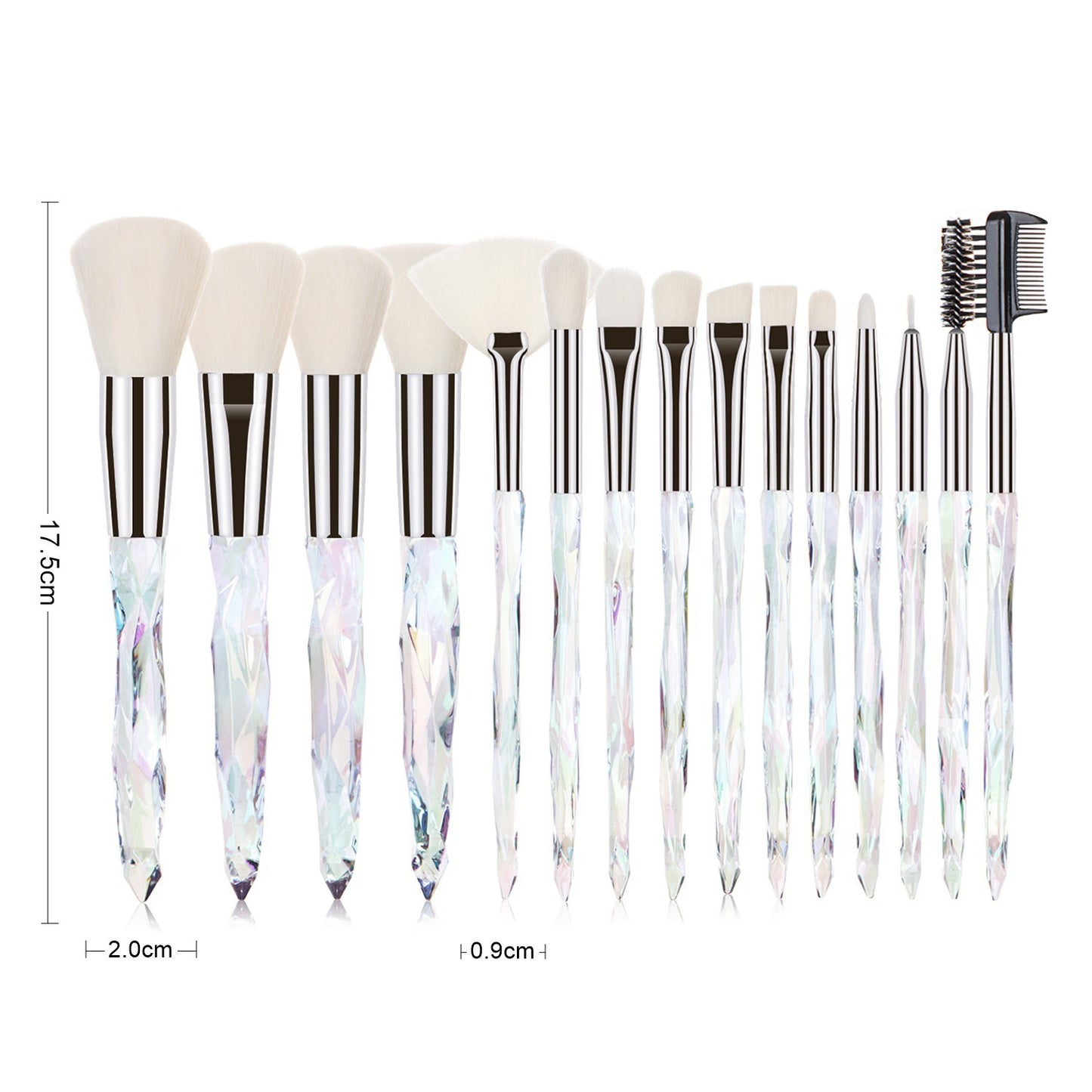 15 pcs Diamond Crystal Makeup Brush Set