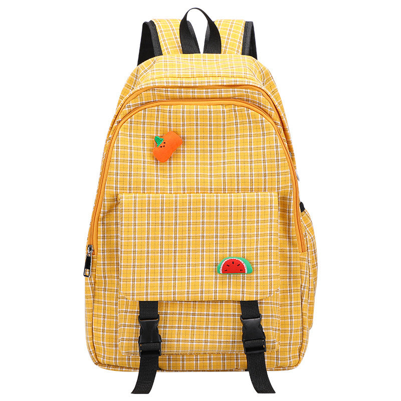 Harajuku Style Plaid Backpack for Girls