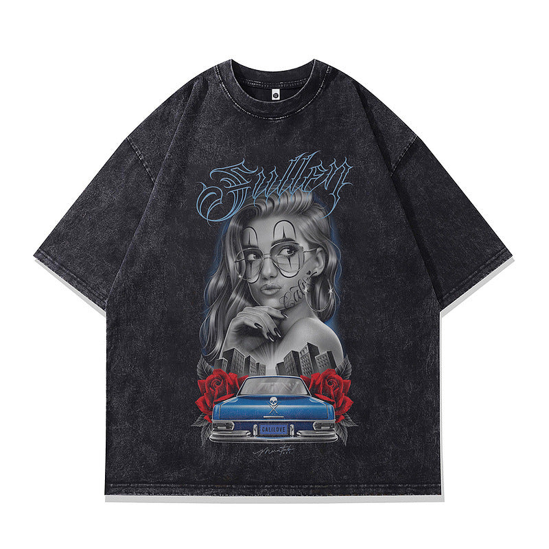 Harajuku Street Gang Print Tee - Retro Casual Short Sleeve T-Shirt