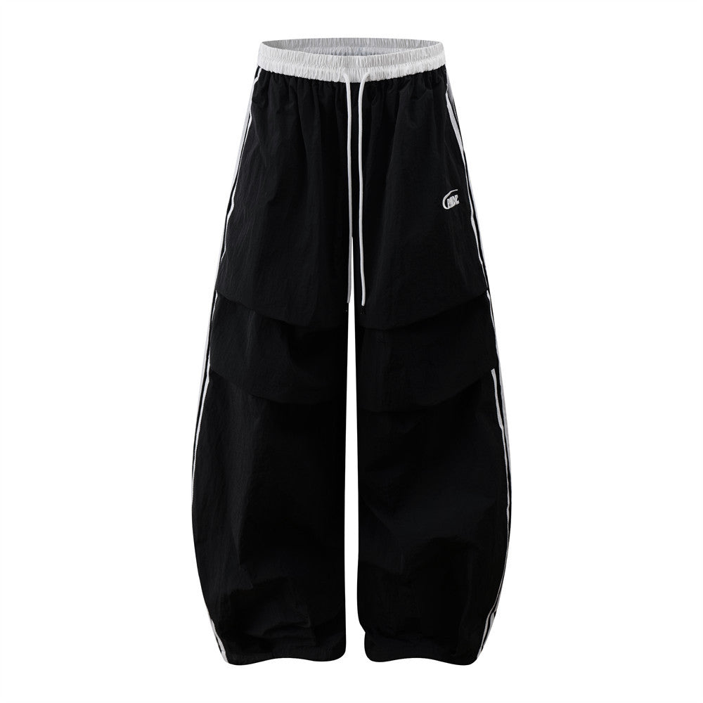 Harajuku Style Color Block Wide-Leg Trousers for Men