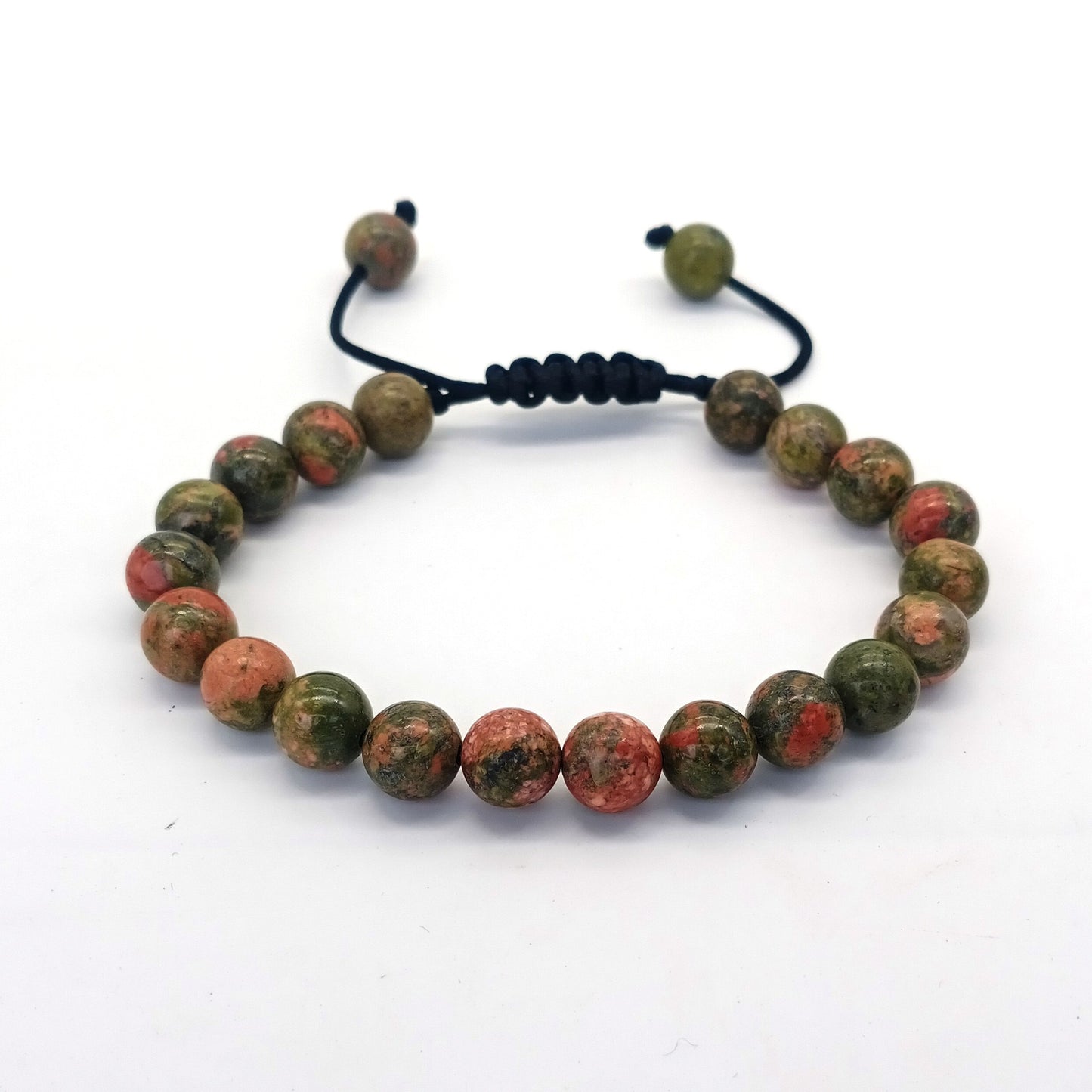 8mm Tiger Eye Stone Beads Bracelet - Adjustable & Braided