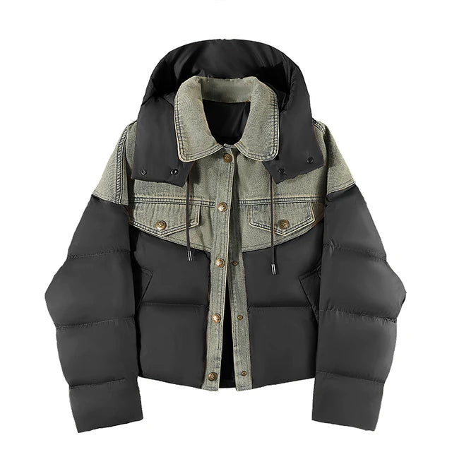 Harajuku Style Women's Patchwork Denim Hooded Jacket