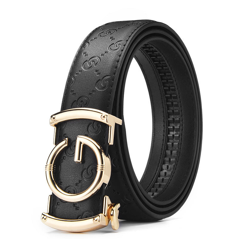 Men's Harajuku Style Genuine Leather Automatic Buckle Belt