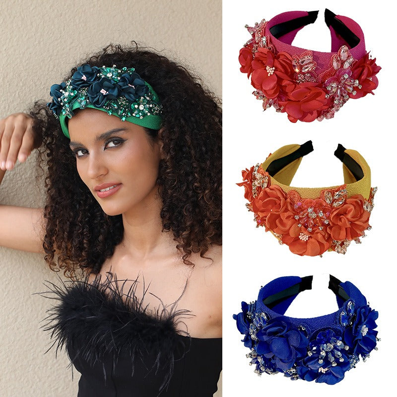 Oversized Crystal Headband in Solid Colors