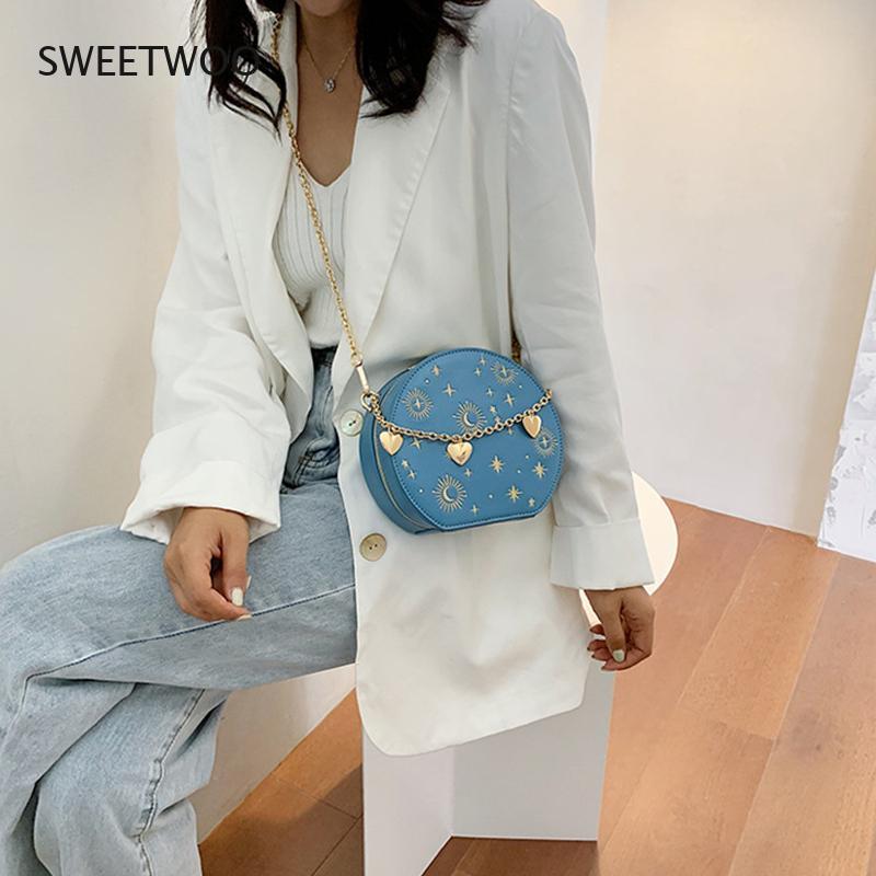 Harajuku Style Starry Sky Round Crossbody Bag
