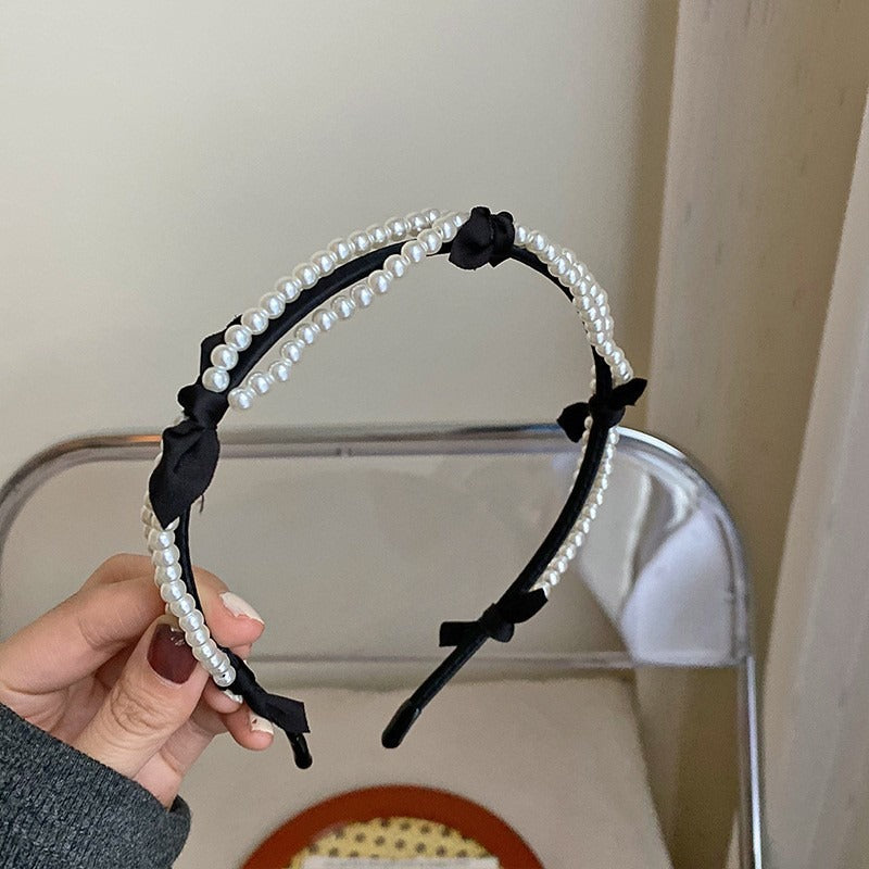 Black And White Plaid Woven Headband
