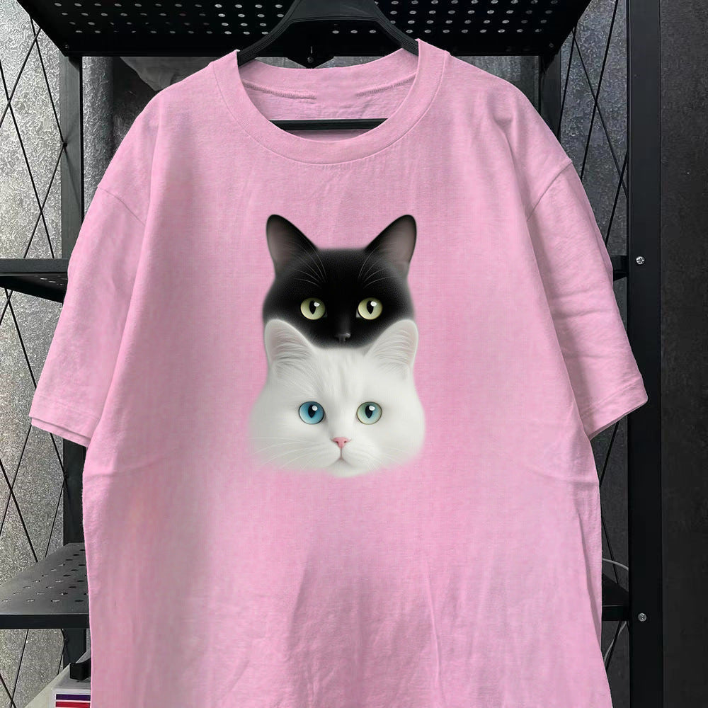 Cute Style Cotton Women's Short Sleeve Fashion Style Top American New Arrival