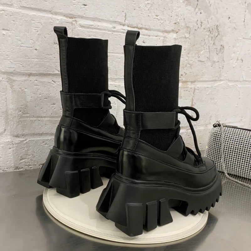 Harajuku Style Casual Stretch Fabric Sock Boots