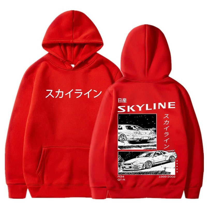 Skyline Initial D Anime Hoodie - Harajuku Style
