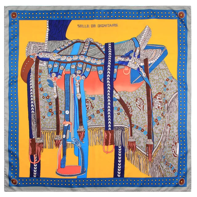 Playful Giraffe Twill Silk Scarf - 90CM Square