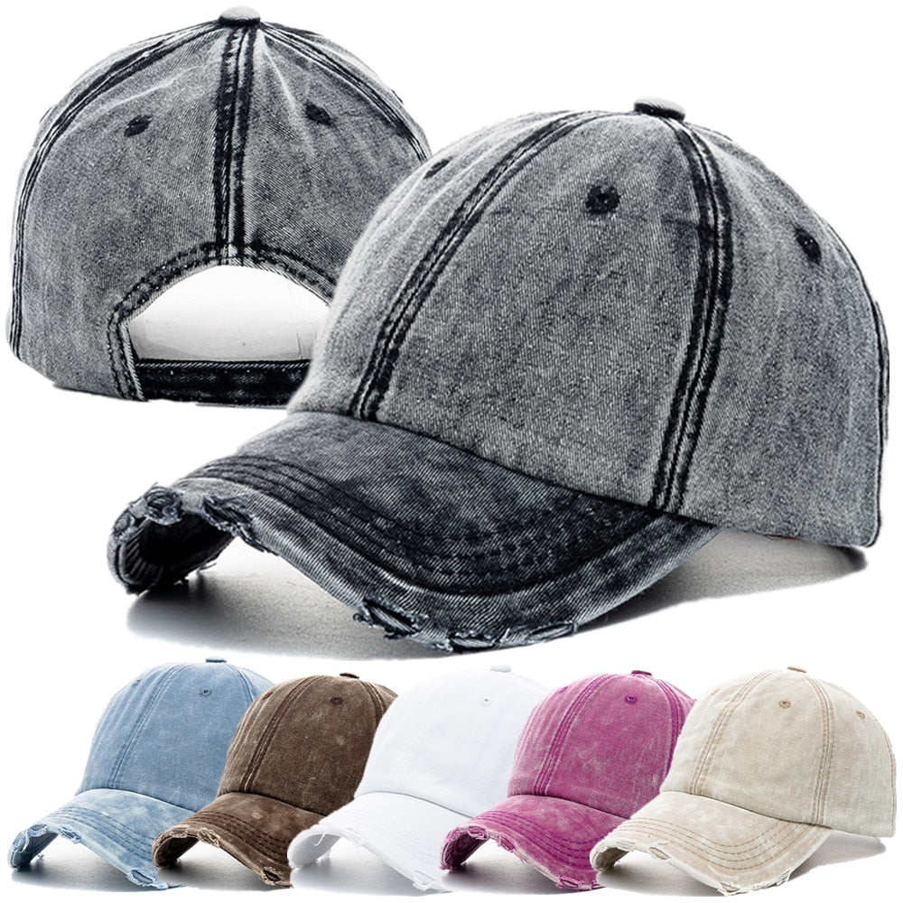 Unisex Washed Cotton Cap - Harajuku Style Baseball Hat