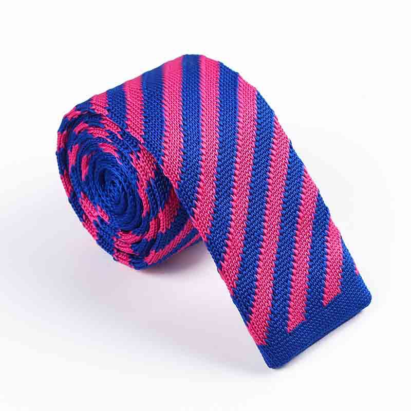 Twill Knitted Tie - Men's Stripe Contrast Tie