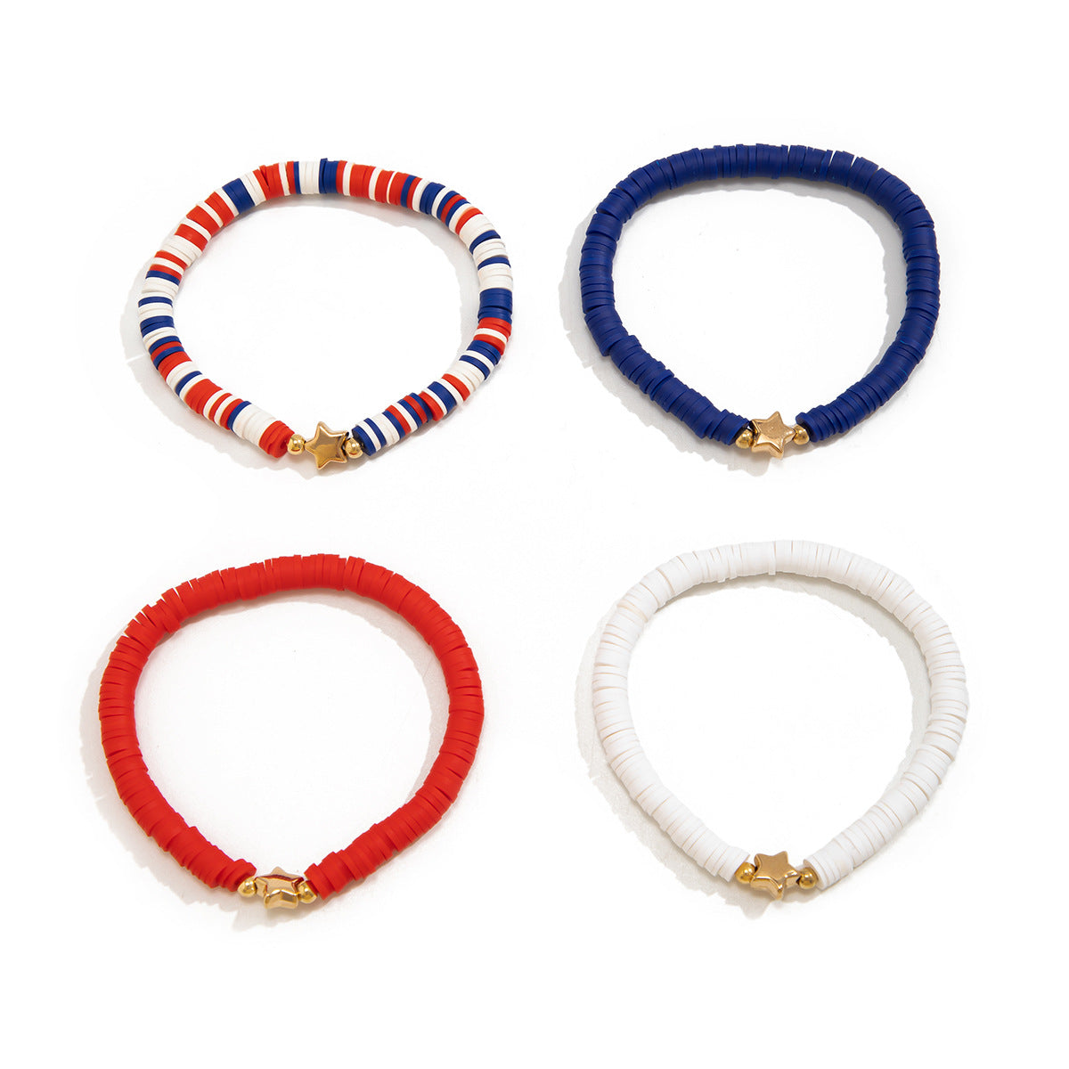Independence Day Soft Ceramic Beaded Letter Bracelet