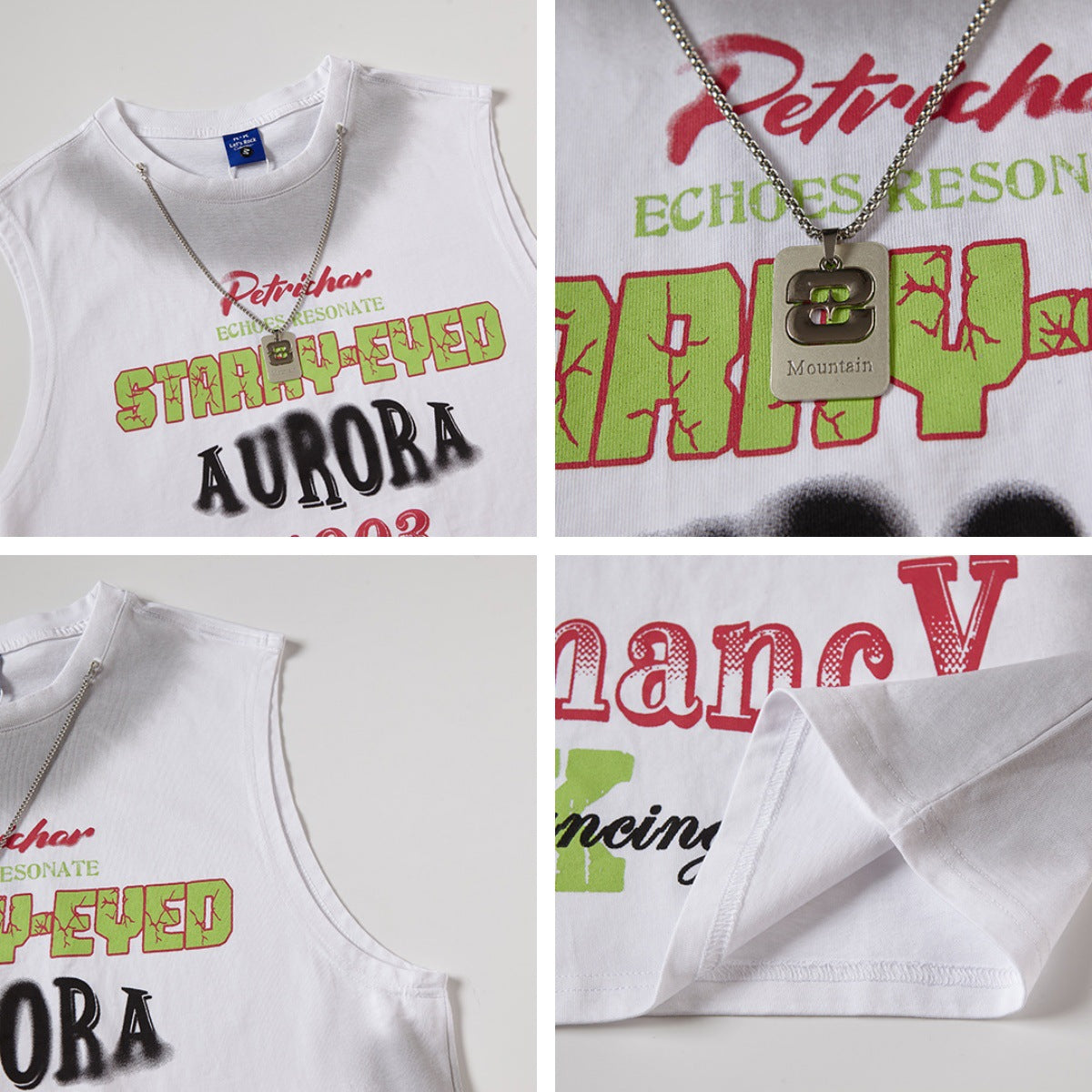 Harajuku Style Graffiti Letter Print Unique Design Tank Top