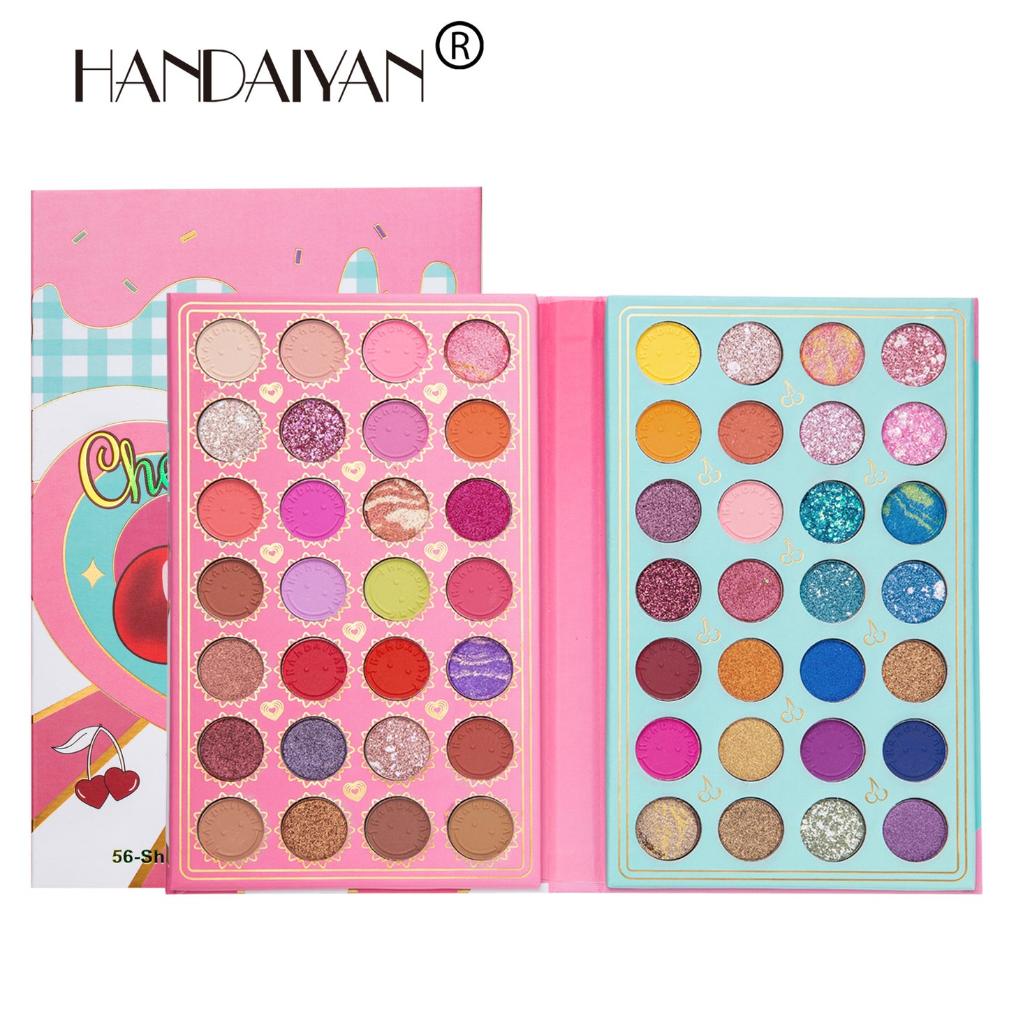 56 Color Pearlescent Eyeshadow Palette for Bold Harajuku Looks