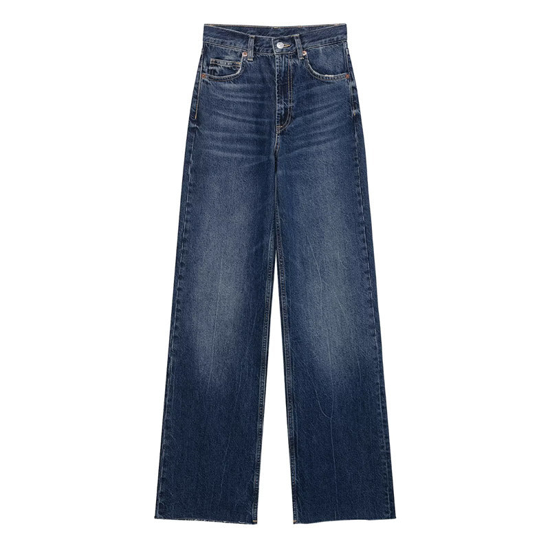 Harajuku-Inspired Women's Loose Wide-Leg Denim Pants