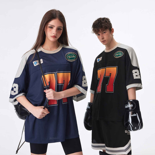 Playful Color-Contrasting Short Sleeve T-Shirt