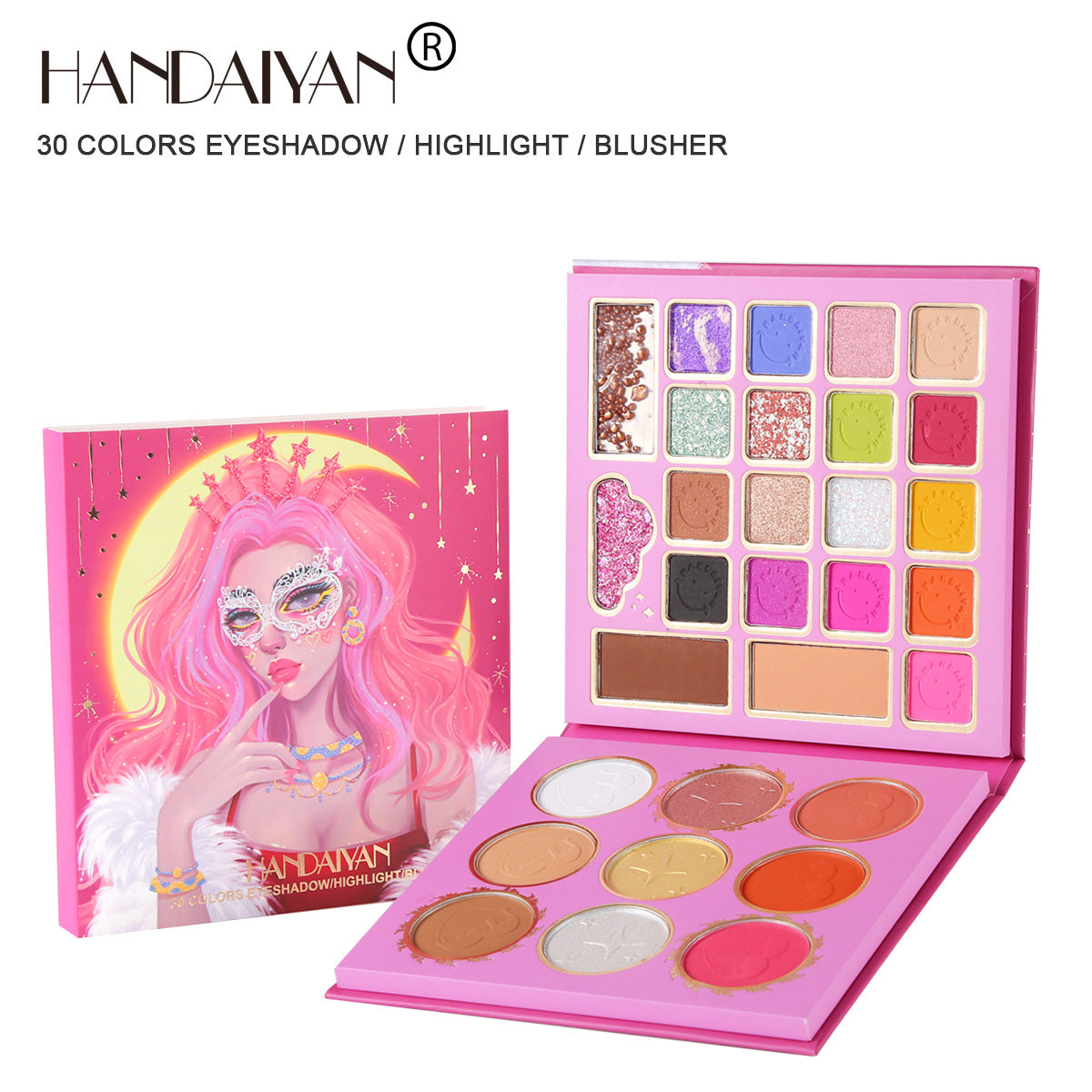 30 Colors Mask Queen Eyeshadow Palette + Blush + Contour