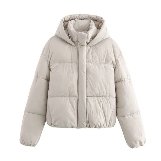 Harajuku Style Long Sleeved Hooded Cotton Jacket