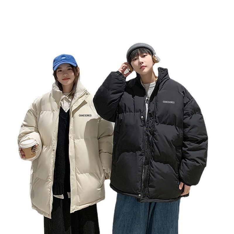 Harajuku Style Thickened Cotton Coat for Men in Winter