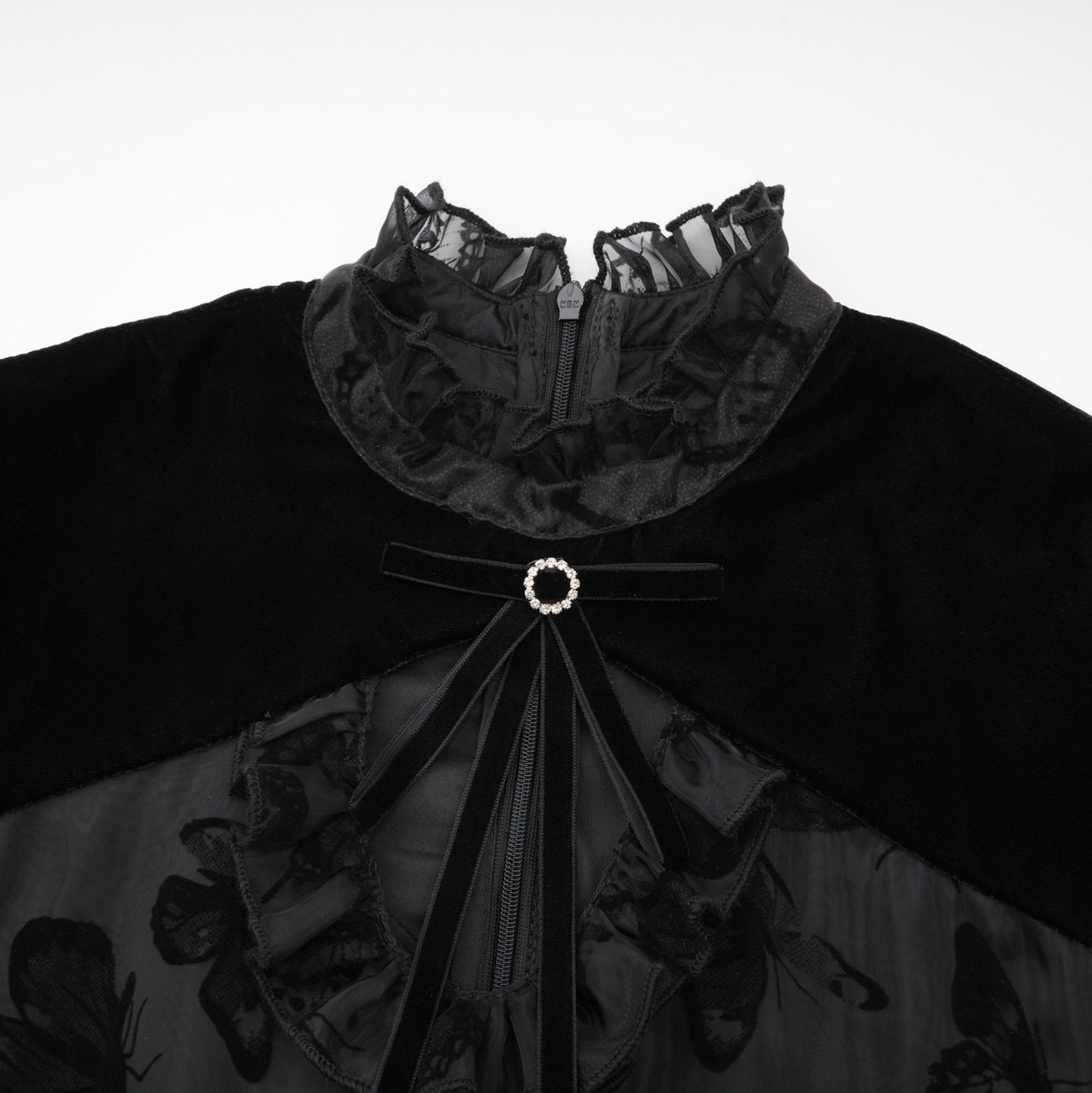 Black Lolita Dress with Butterfly Silhouette