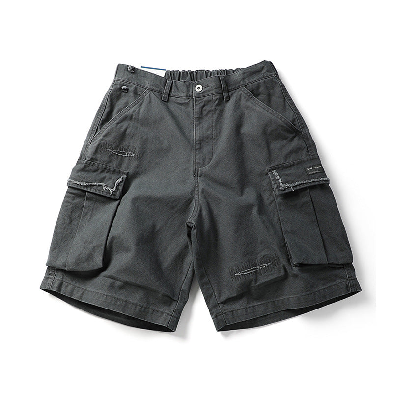 Summer Men's Work Shorts - Trendy Ripped Design