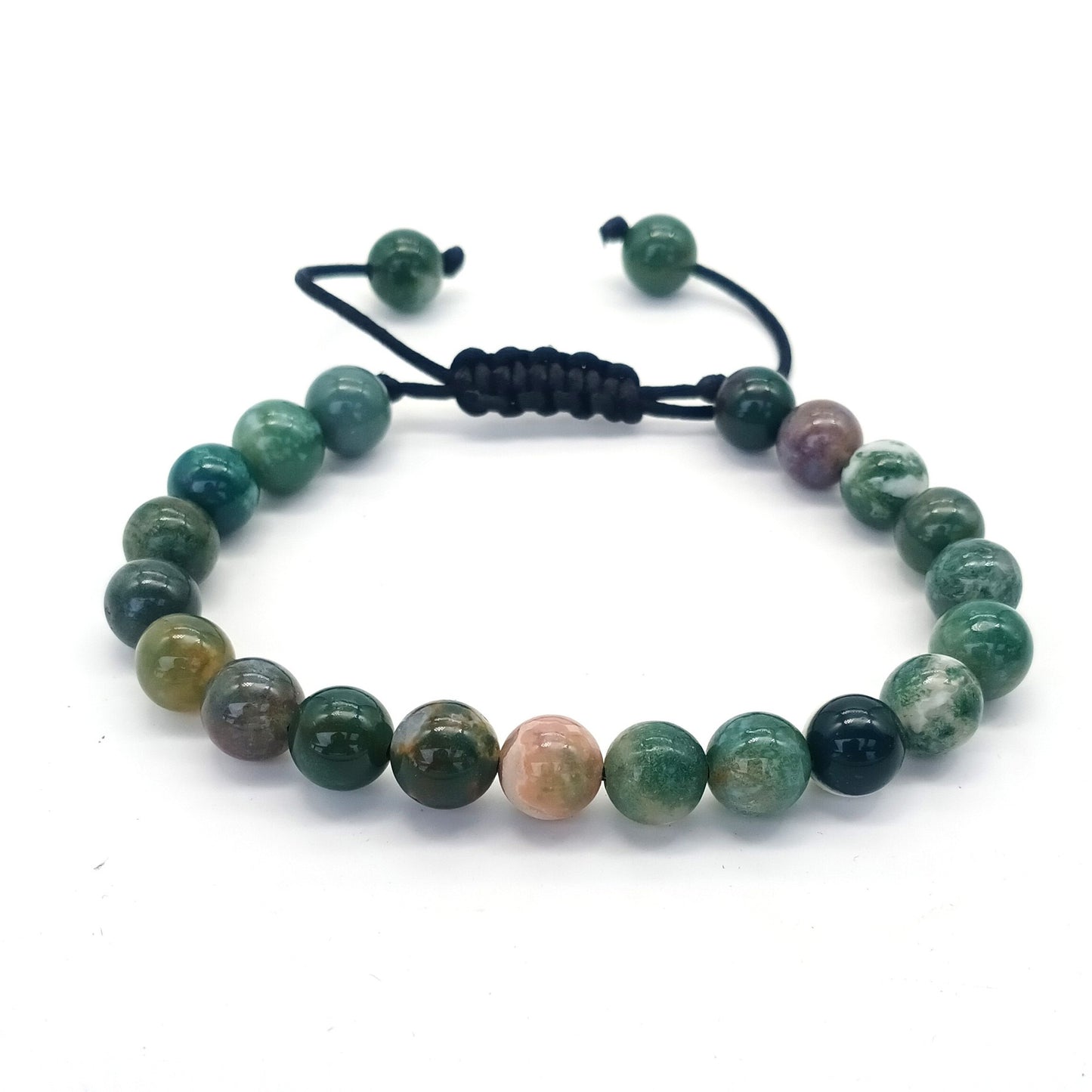 8mm Tiger Eye Stone Beads Bracelet - Adjustable & Braided