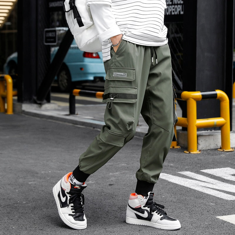 HIQOR Harajuku Multi Pocket Cargo Pants - Hip Hop Streetwear