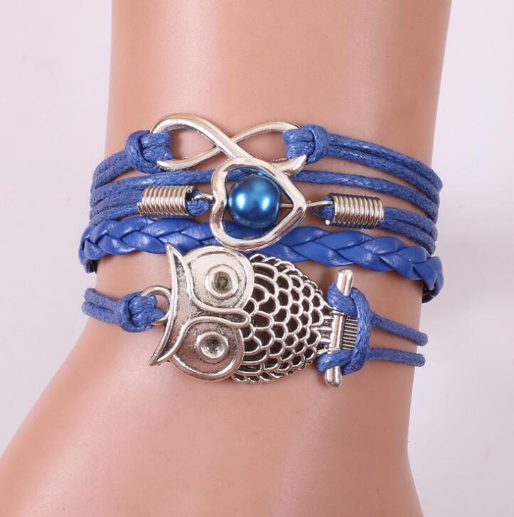 Infinity Owl Pearl Friendship Bracelet - Multilayer Charm