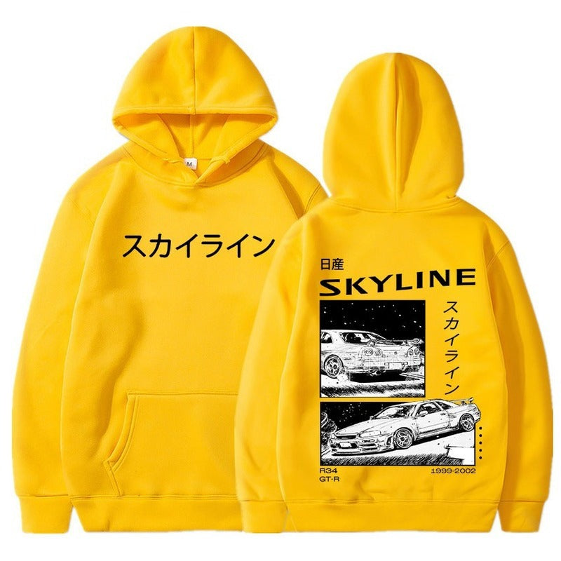Skyline Initial D Anime Hoodie - Harajuku Style