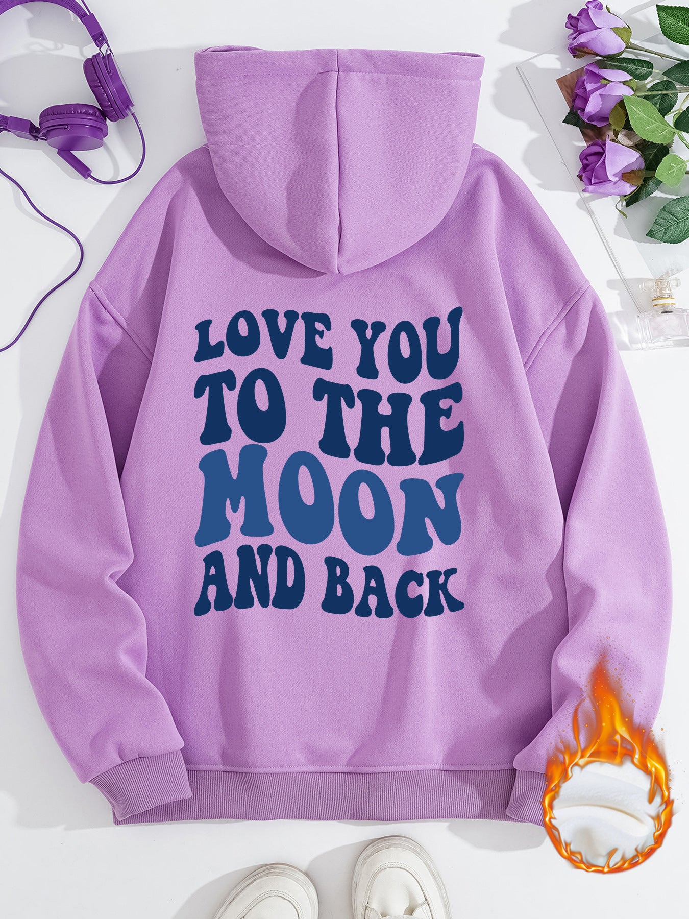 Hooded Long Sleeve Fleece Hoodie with Kangaroo Pocket