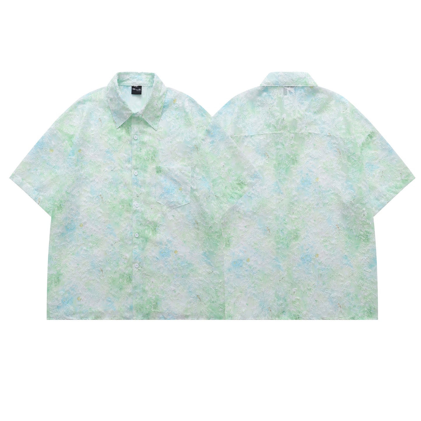 Retro Jacquard Short Sleeve Shirt for Men