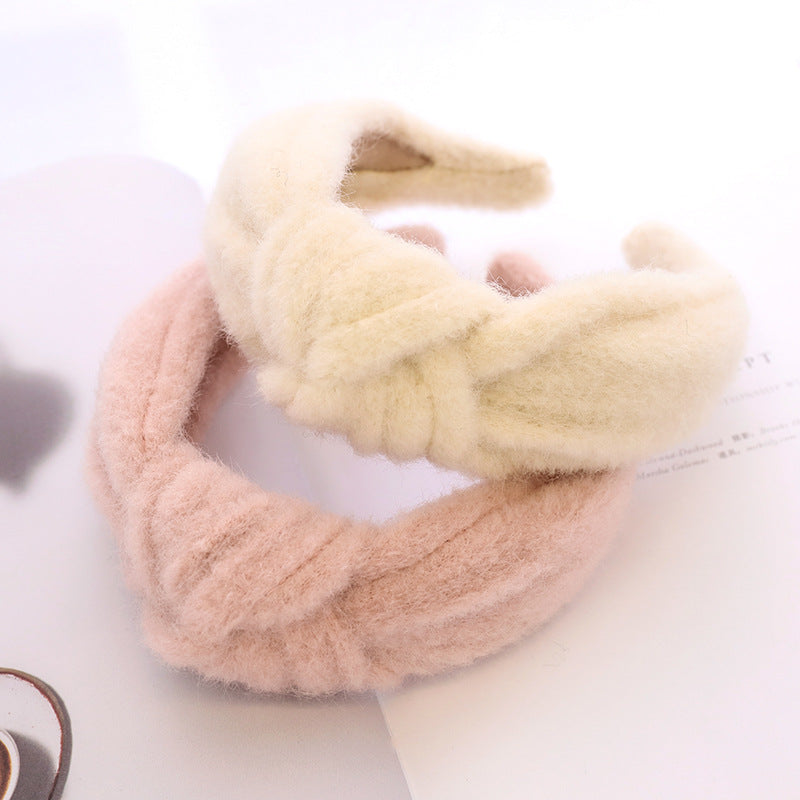 Woolen Mink Hair Hoop Knot Headband