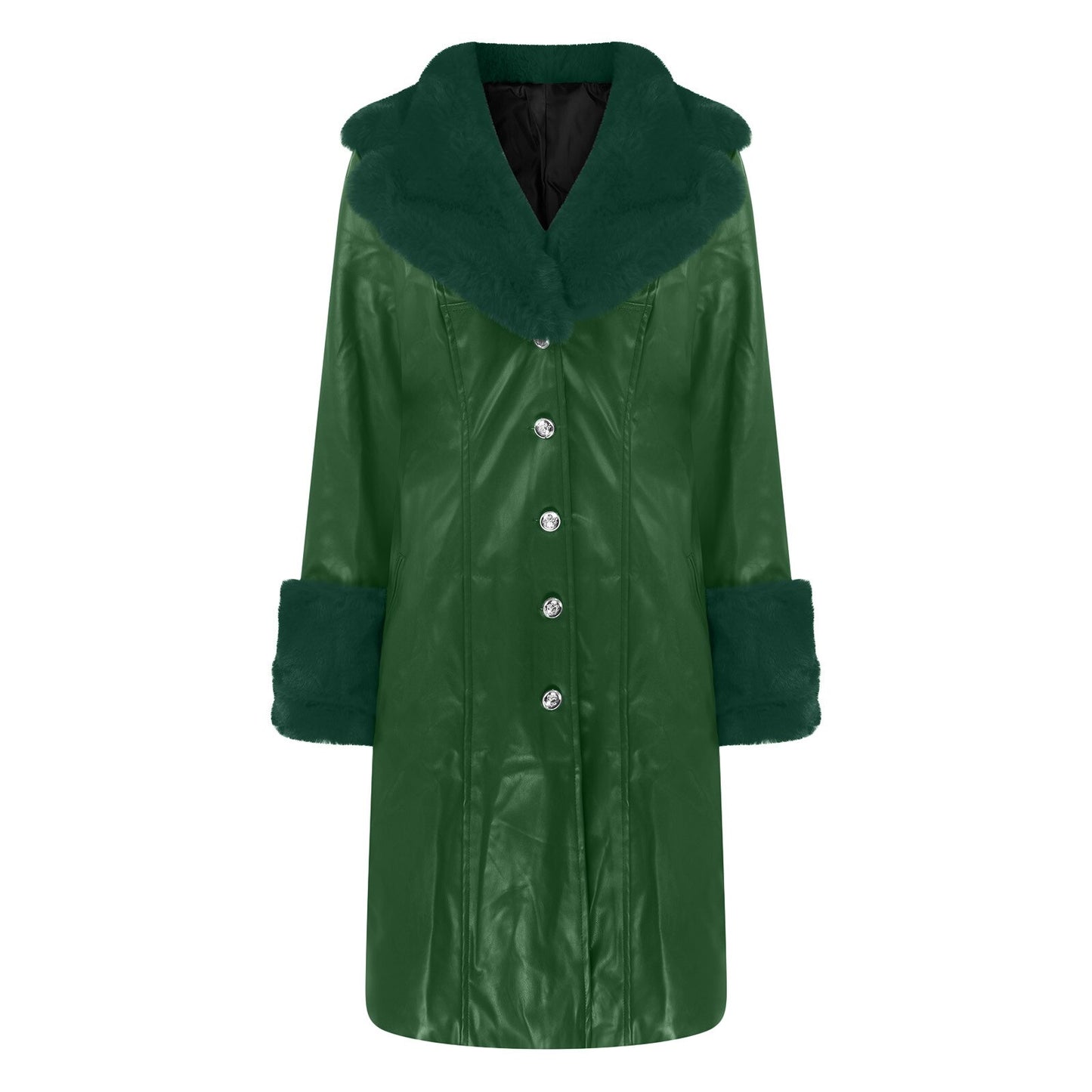 Harajuku Style Large Fur Collar Zipper Coat