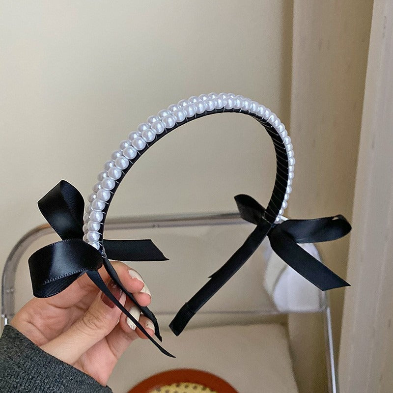 Black And White Plaid Woven Headband