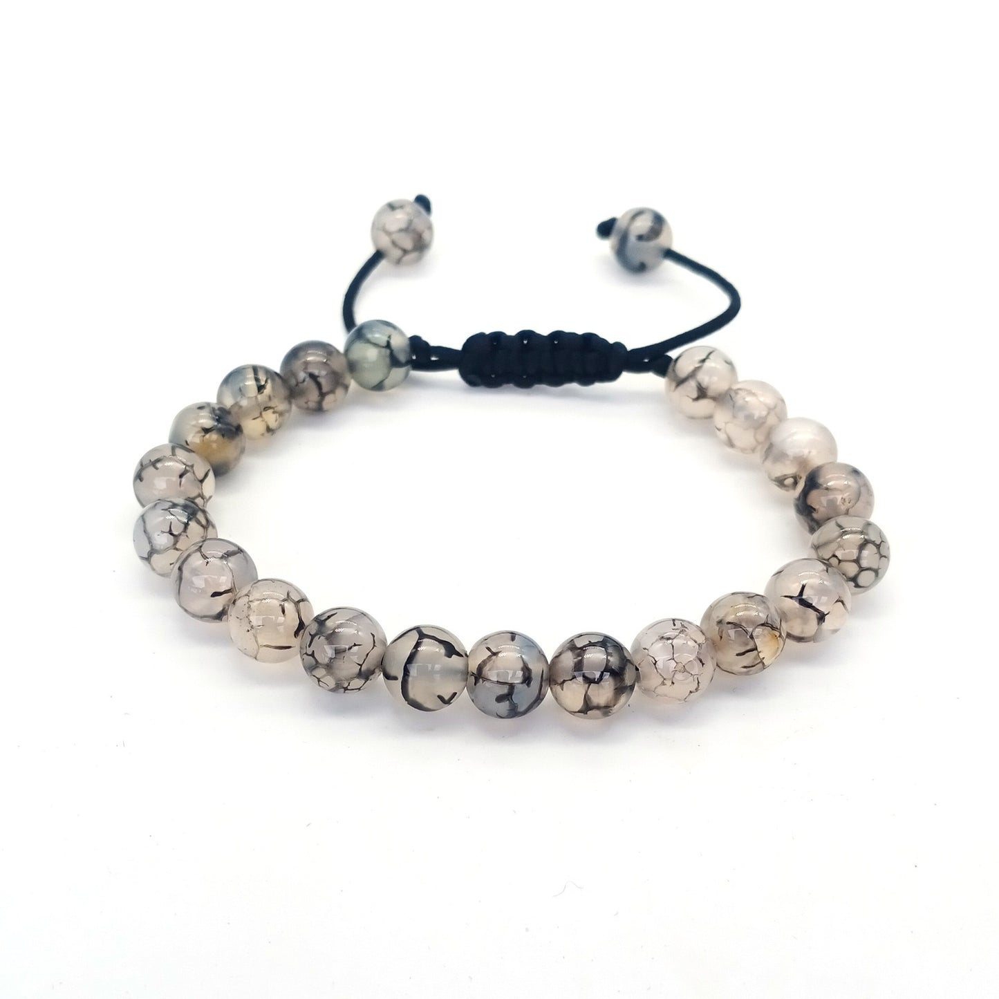 8mm Tiger Eye Stone Beads Bracelet - Adjustable & Braided