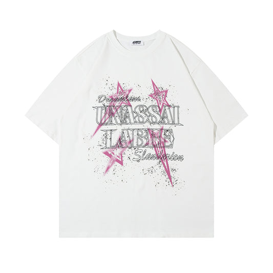 Harajuku Style Embroidered Letter Oversized T-Shirt