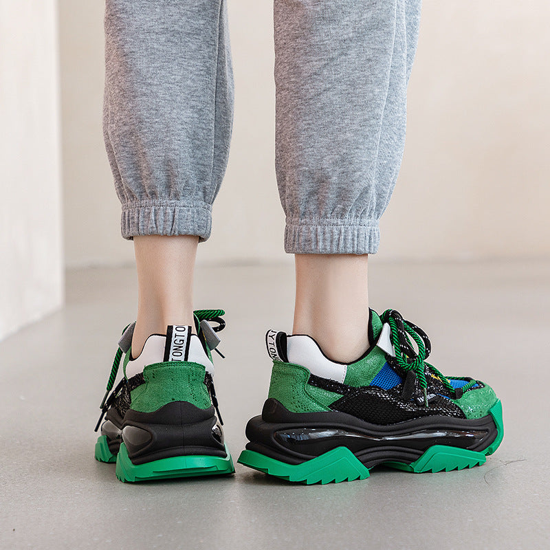Harajuku Style Thick Bottom Leather Daddy Shoes for Women