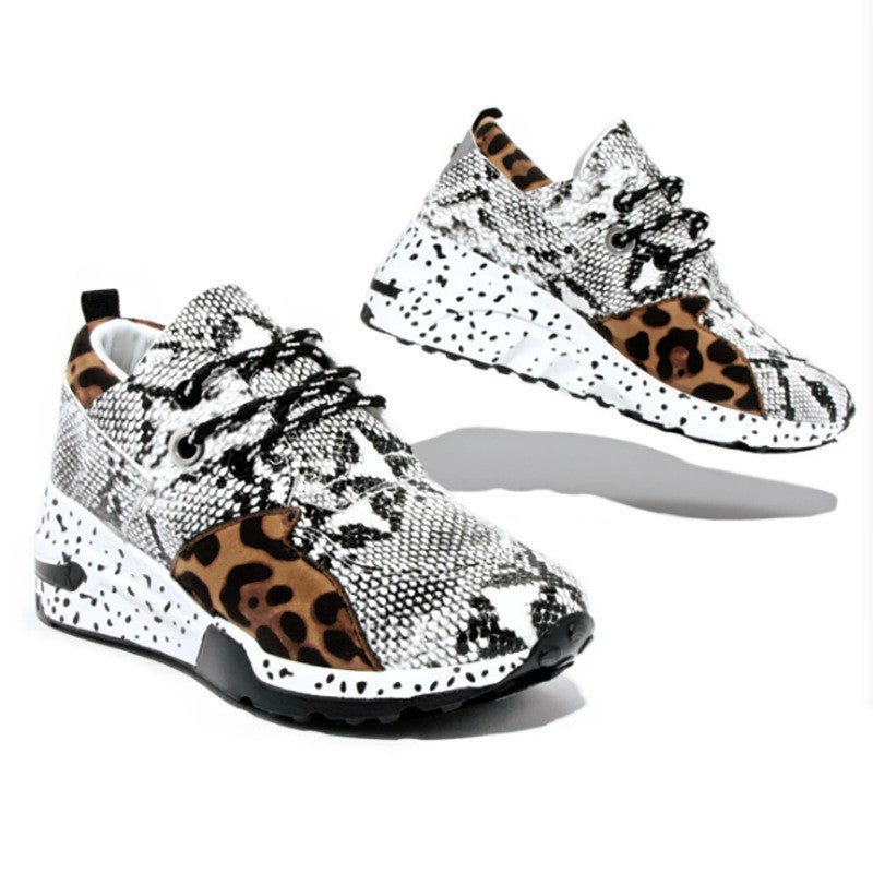 Women's Plus Size Platform Mixed-Color Sneakers