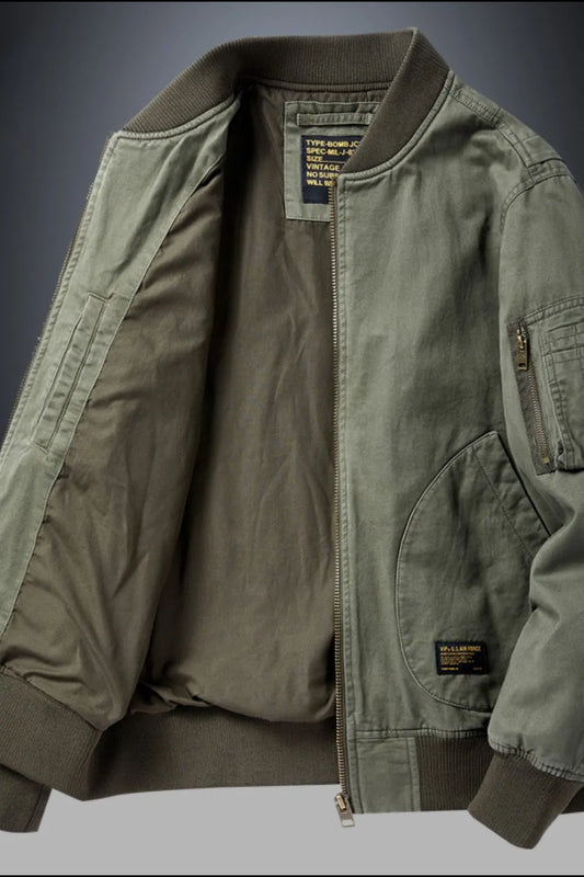 Men's Plus Size Harajuku Style Zip Up Bomber Jacket