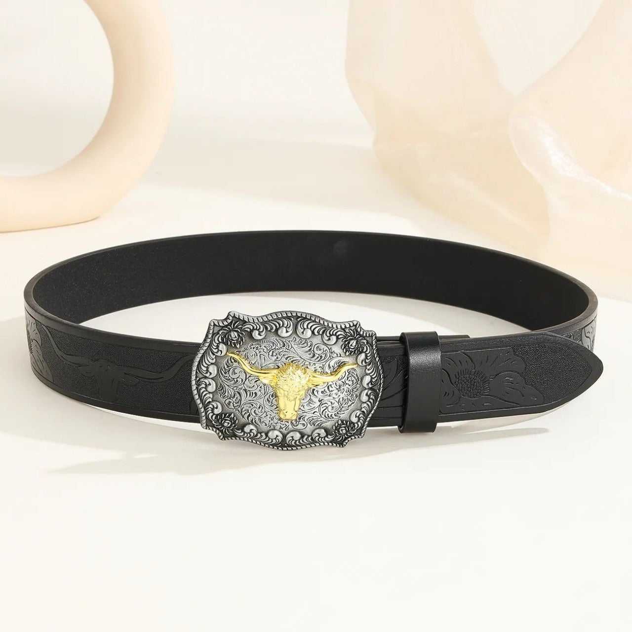 Harajuku Style Cowboy Belt with Bull Head Buckle