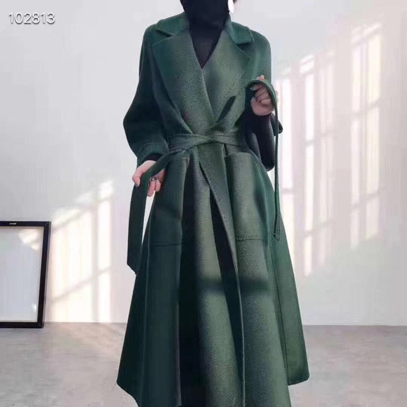 Harajuku Style Double-Sided Wool Coat for Women