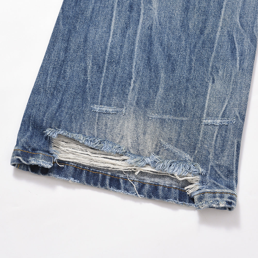 Harajuku Style Gradient Distressed Denim Pants